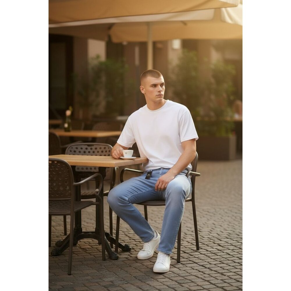 Cesare Attolini Men's Cotton-Stretch Slim 5-Pocket Blue Pants Size 32-New With T